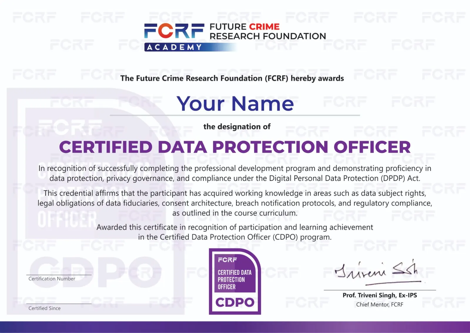 Certificate displayed on laptop